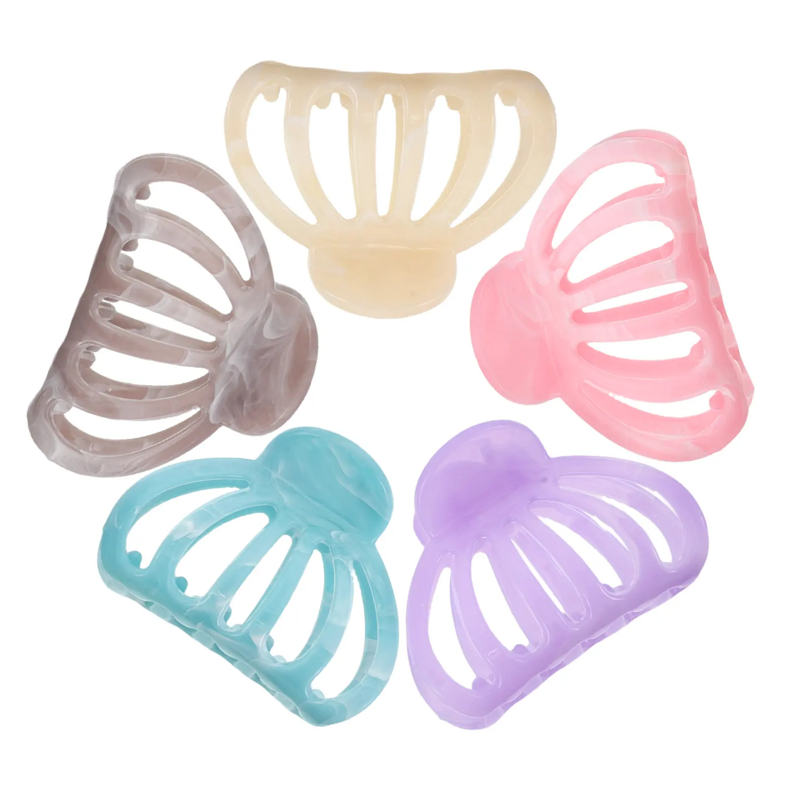 

5Pcs Claw Hair Clips for Women Semi Circle Hairpin Fashion Hair Accessories for Styling Ponytail