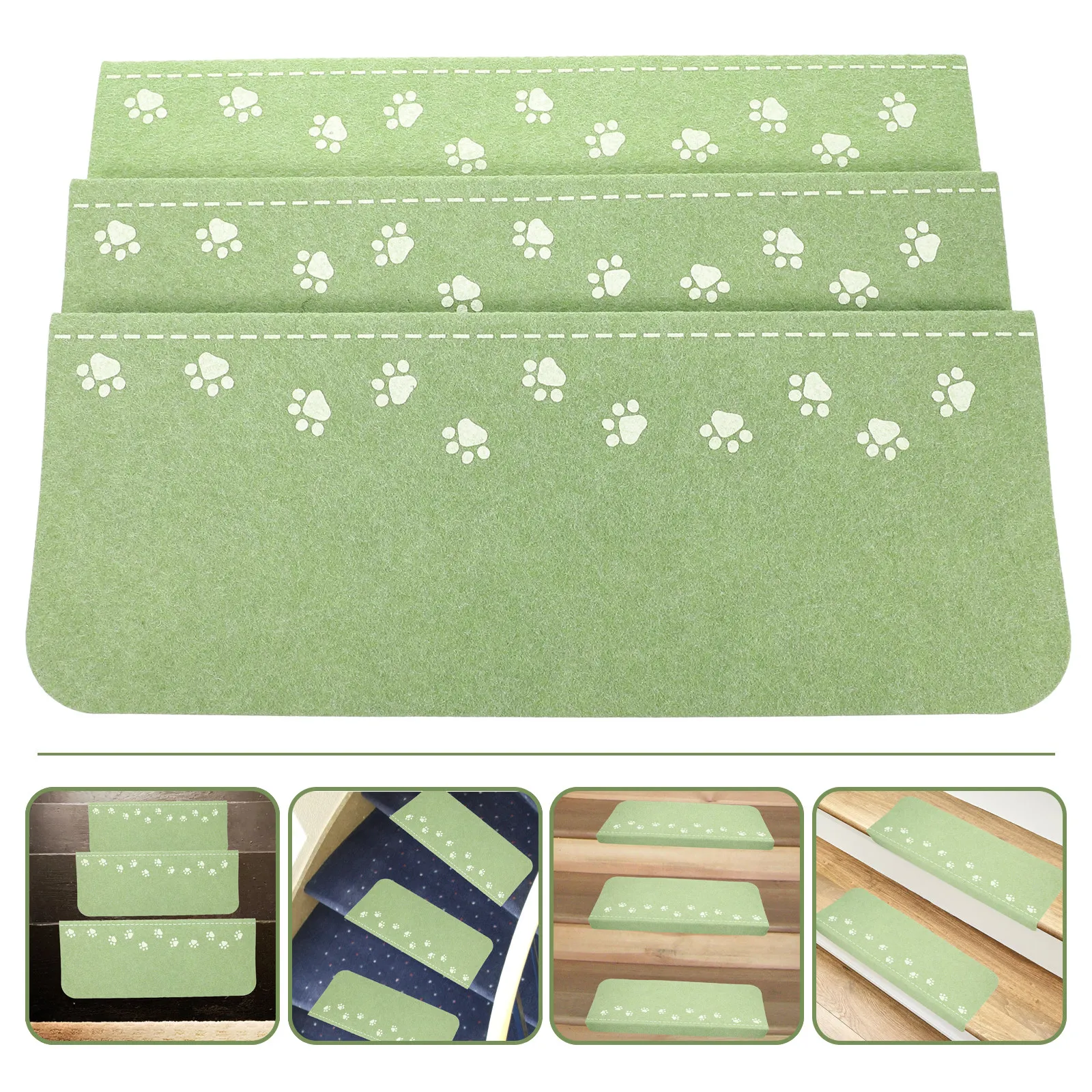

3Pcs Safety Stair Treads Non-Slip Carpet Pads Home Indoor Outdoor Stair Step Rug Non-Skid Safety Rug Non-Slip Carpet