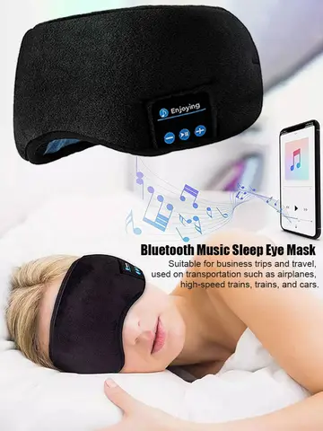 Bluetooth Wireless Headphones Sleeping Eye Mask Earphones Smart Music Sleep Headband Soft Elastic Eye Cover Headset Yoga Travel