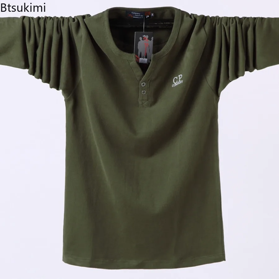 Autumn New Men's Clothing Comfortable Cotton Long Sleeve T-shirts Men Outdoor Casual Sports Tees Oversized Simple Men Basic Tops