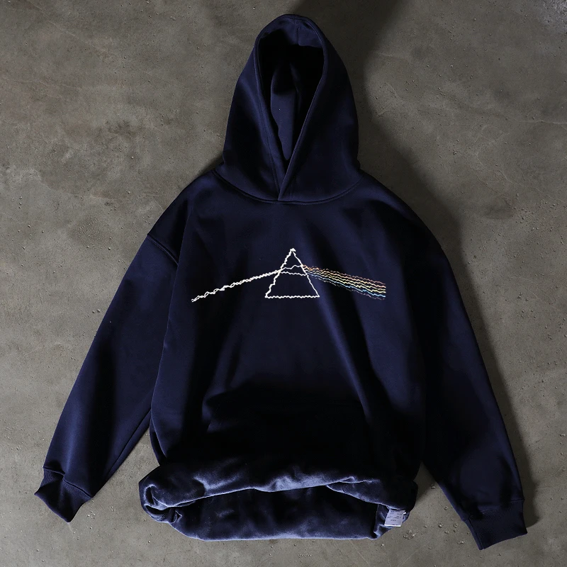 Thickened Long Sleeve Hoodie Unisex Silver Velvet 580g Warm American Style Men's Jacket Women's Sweatshirt for Daily Use