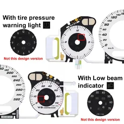 Gauge Face with EL Cold Light Panel for Mercedes AMG W211 W209 C219 V8 KOMPRESSOR Instrument Cluster Faceplate White
