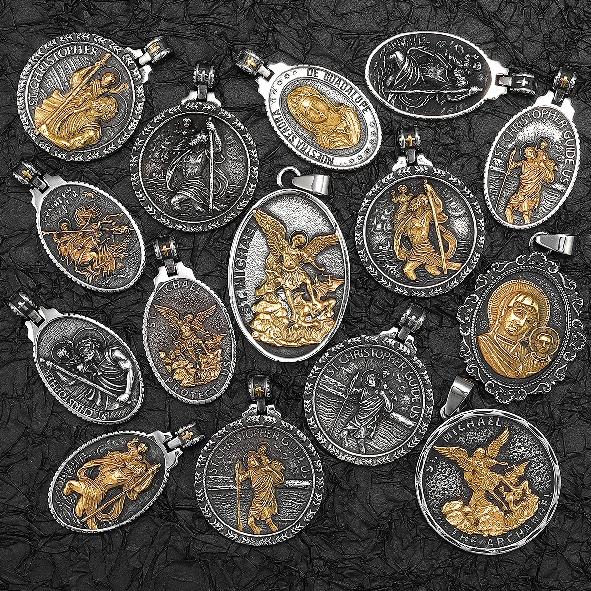 Mary Jesus Angel Virgin Stainless Steel Men Necklaces Pendant Chain Amulet Cool New In For Women Fashion Jewelry Gifts Wholesale