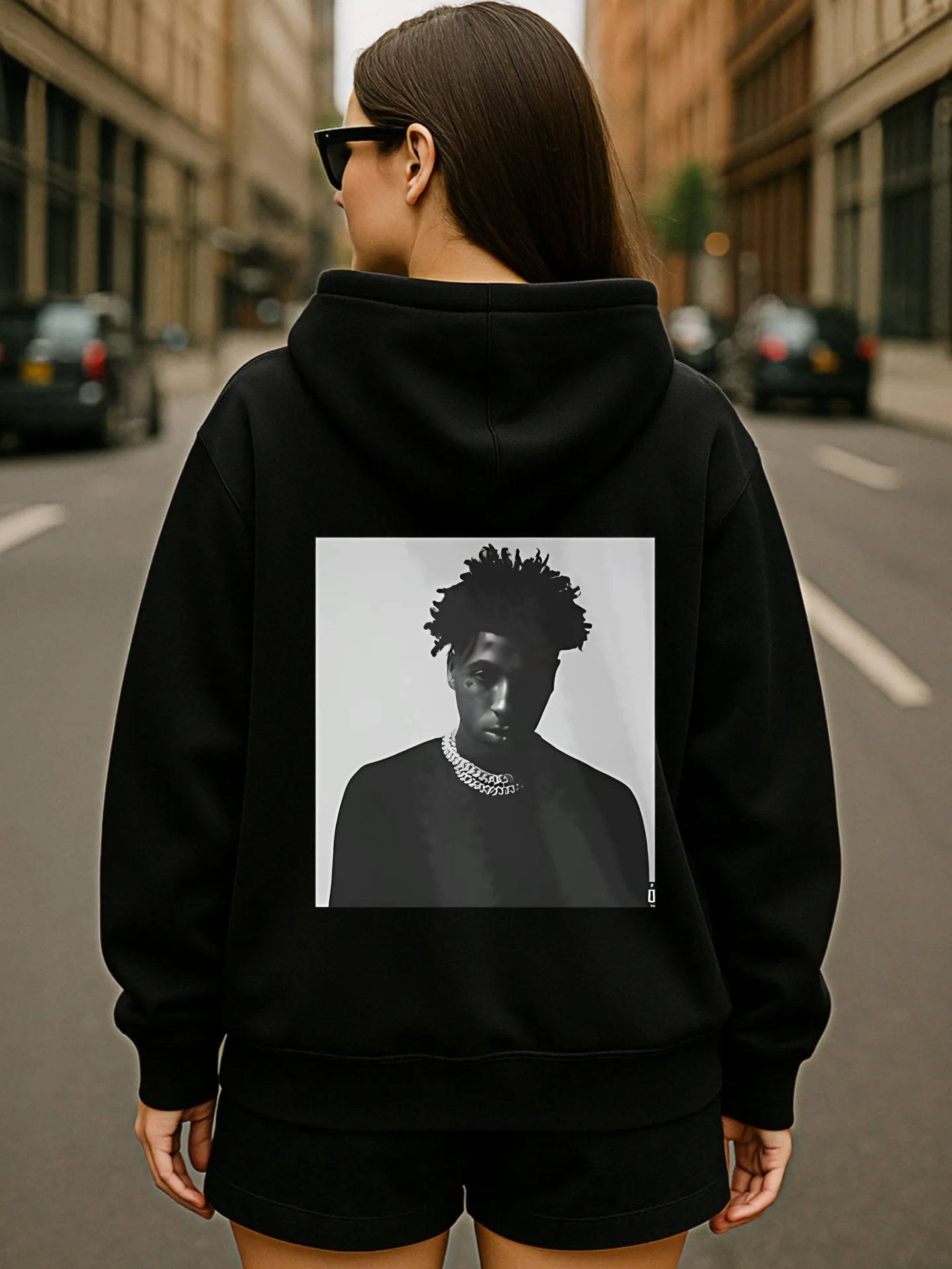 Sudadera con capucha gráfica para mujer, diseño estético con estampado de peces, uso diario informal, tela suave, para hombres jóvenes