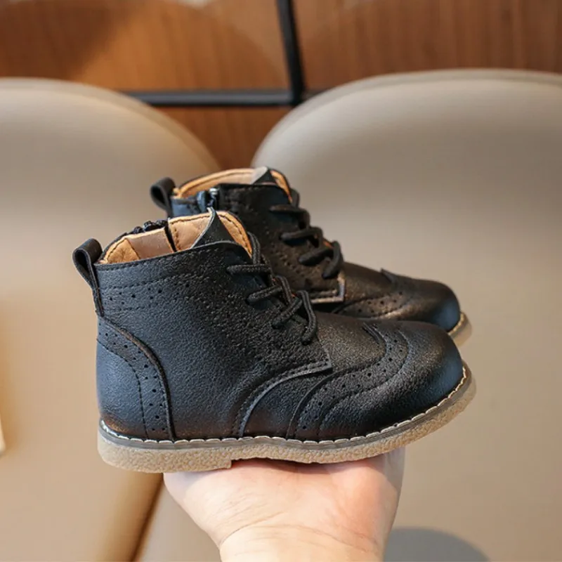 Girls Soft Soled Kids Riding Boots Autumn Winter Elementary Middle School Students Shoes Children's Cowboy Boots
