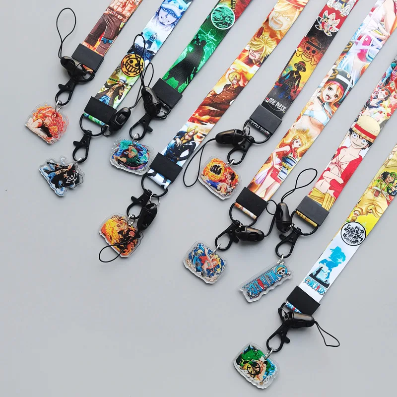 Japan Anime One Piece Neck Strap cordini per Key ID Card Cartoon rufy Badge Holder corda Cute portachiavi Toy Gift