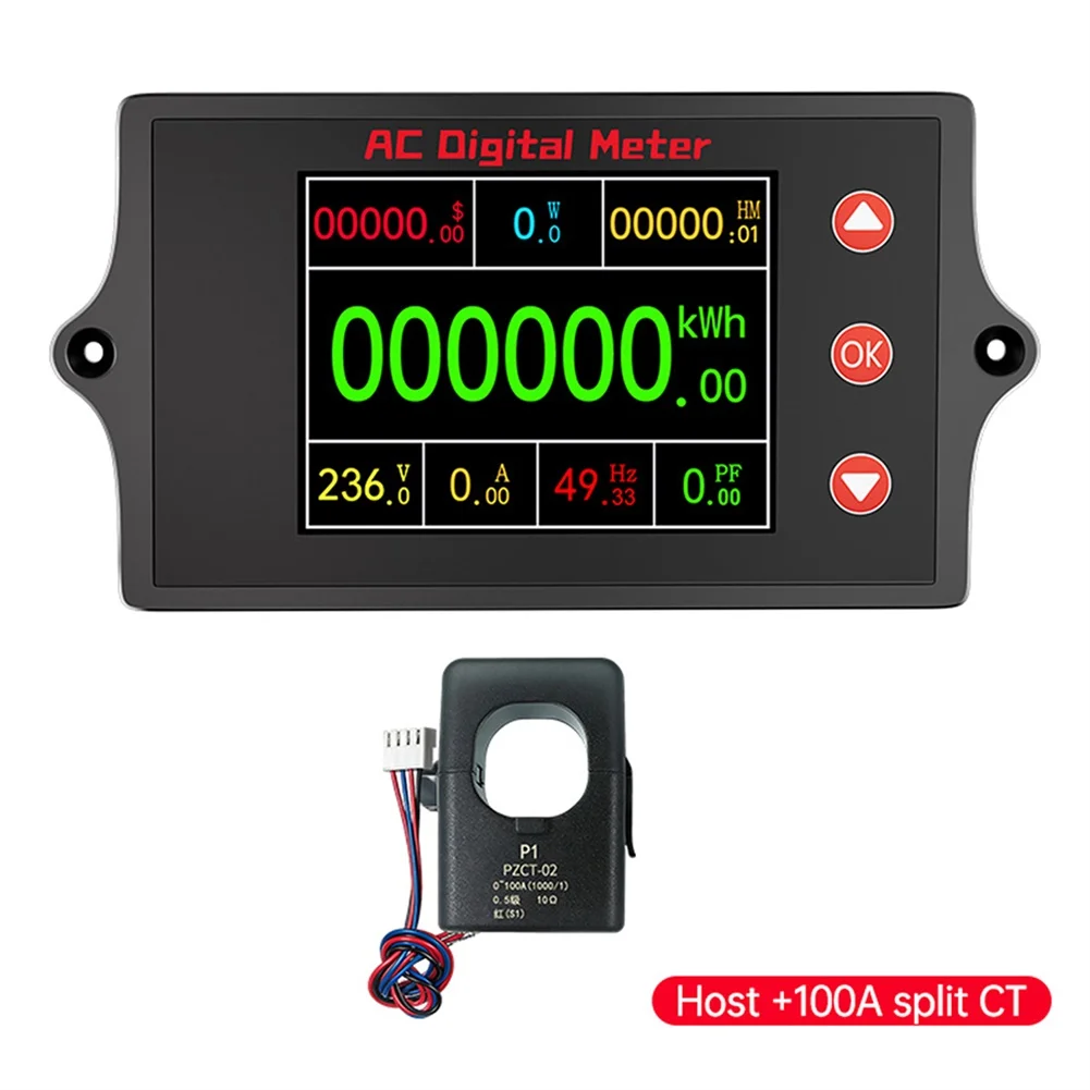Digital Electricity Meter AC 80-260V 100A for Electronics Repair DIY Projects and Low High Voltage Environment Testing