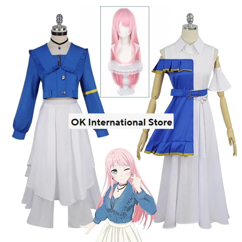 Anime BanG Dream MyGO Cosplay Anon Chihaya Cosplay Costume Top Skirt Full Set Uniform Xmas Carnival Party Costume for Women Girl