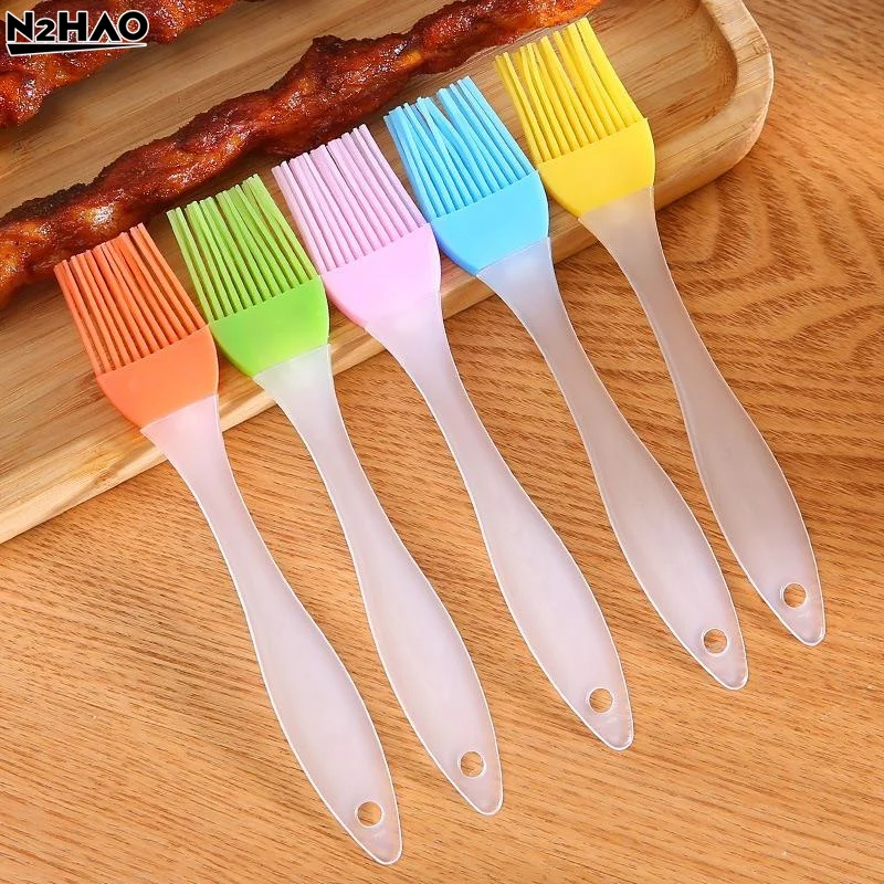 Silicone Oil Brush Small Barbecue Brush Household Kitchen Baking Pancake Oil Brush Tool High Temperature Resistant No Hair Drop