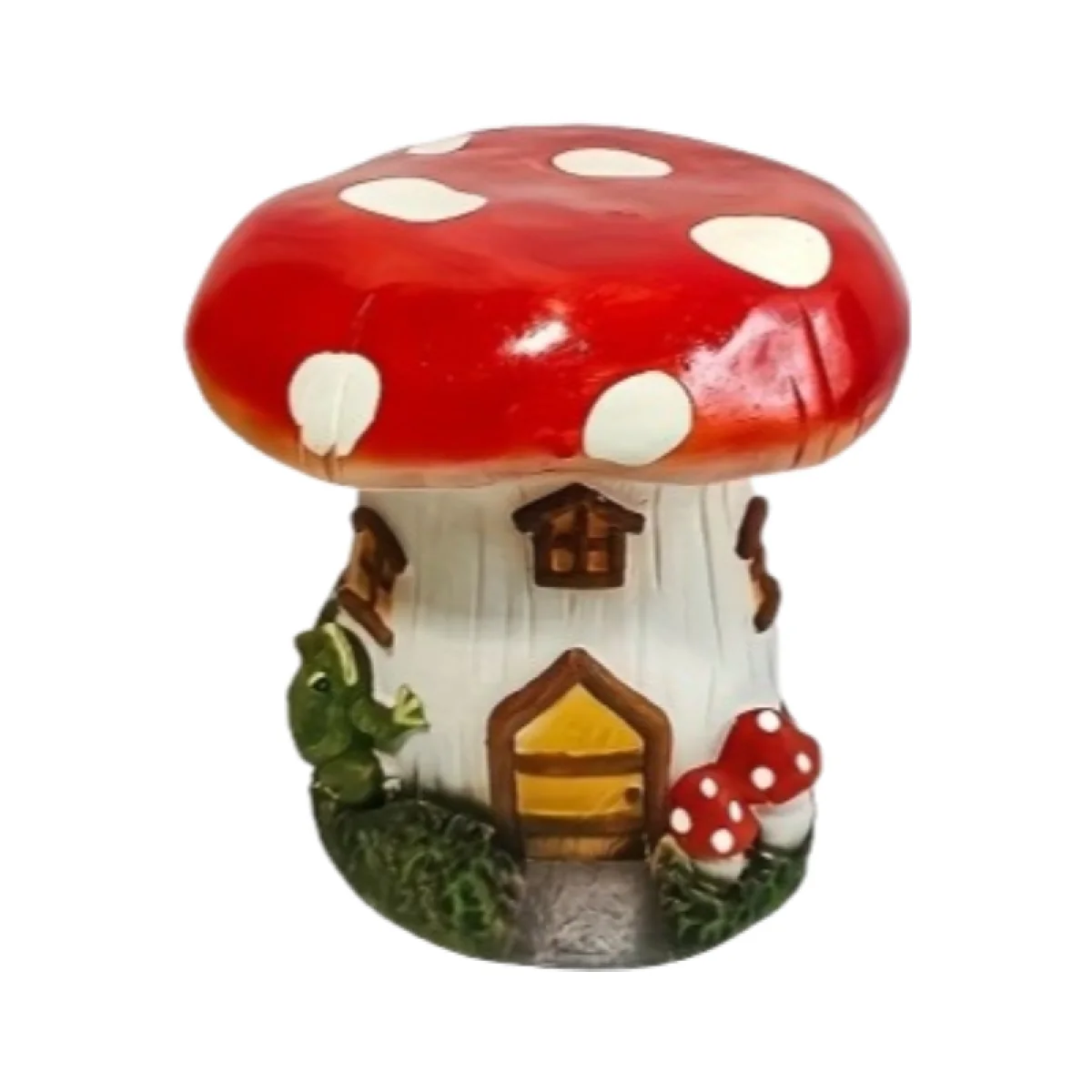 l13.4" Mushroom House Garden Stool, Oversized Resin Sculpture & Fairy Forest Base, Decorative Stool for Home, Courtyard, Lawn, Indoor & Outdoor Spring & Summer Decoration view 3