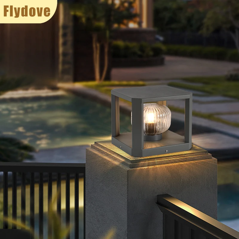 

Atmospheric Solar Charging Villa Column Light Creative Outdoor Waterproof Courtyard LED Light Garden Hotel Wall Column Light