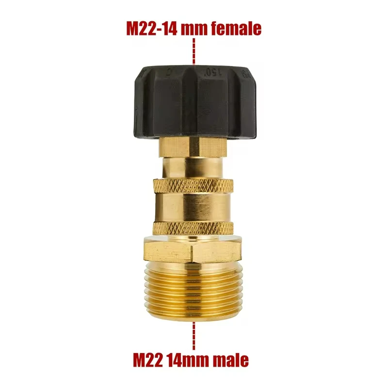 Hochdruckreiniger-Schnellkupplungs-Adapter-Set M22 14 mm/15 mm auf 1/4 Schnellspanner für Hochdruckschlauch- und Wasserpistolen-Zubehör – Detail 7