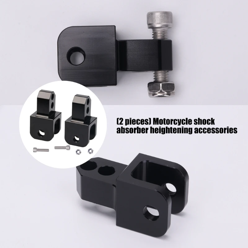 Motorcycle Shock Height Adapter Pair, 2-Piece Aluminum Set Designed for Controlled Suspension Mounting Position Adjustment 68UF