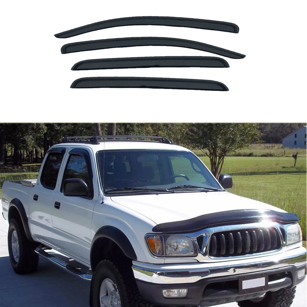 

4pcs For 16-20 Toyota Tacoma Double/Crew Cab Sun Rain Guard Shade Window Visors