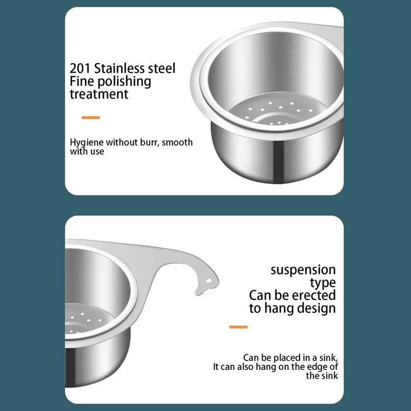 Sink Strainer Basket Multifunctional Food Catcher Corner Sink Strainer Basket Stainless Steel Sink Food Strainer For Food