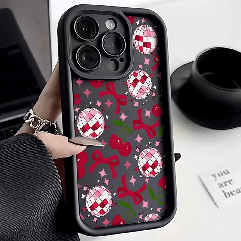 Чехлы для телефонов Disco Ball Bowknot Cherry Pattern Print для Xiaomi Poco X7 F6 F5 X6 X5 M6 Pro X3 F3 Противоударный силиконовый чехол-бампер Чехлы для телефонов Disco Ball Bowknot Cherry Pattern Print для Xiaomi Poco X7 F6 F5 X6 X5 M6 Pro X3 F3 Противоударный силиконовый чехол-бампер