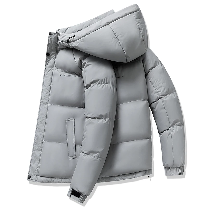 New Winter Cotton Padded Jacket Men's Hooded Loose Casual Cotton-padded Jacket Men's Thickened Graphene Black Gold Warm Coat