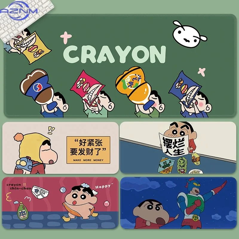 Crayon Shin-Chan Mouse Pad Oversized Cartoon Cute Boys Girls Computer Desk Pad Seaming Dirt-Resistant Washable