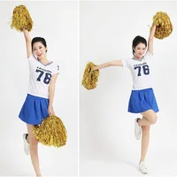 2PCS Cheerleading Pom Poms with Handle Metallic Foil Plastic Cheerleade Pompoms Spirit Team Game Sport Dancing Party Favors 3