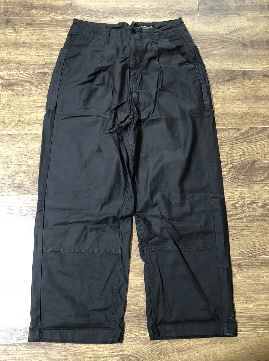 

Japanese cotton washed high-waisted loose straight tooling casual pants