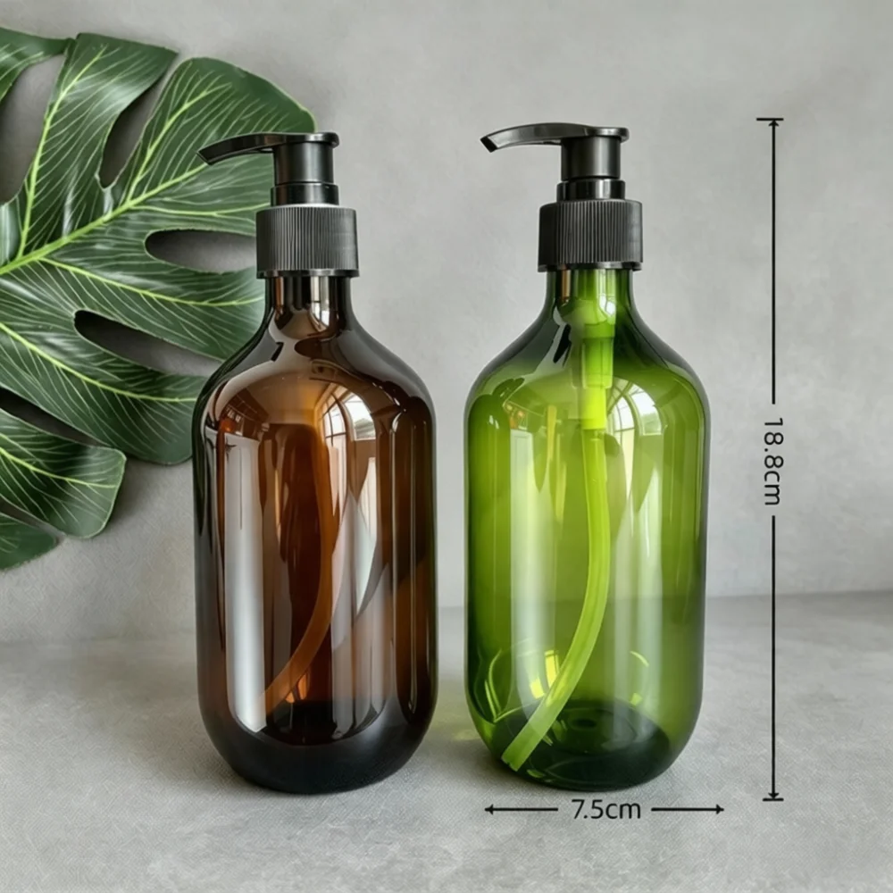 500ml Refillable Brown Mist Spray Bottle PET Pump Dispenser Essential Oil Toner Container For Cosmetic Care