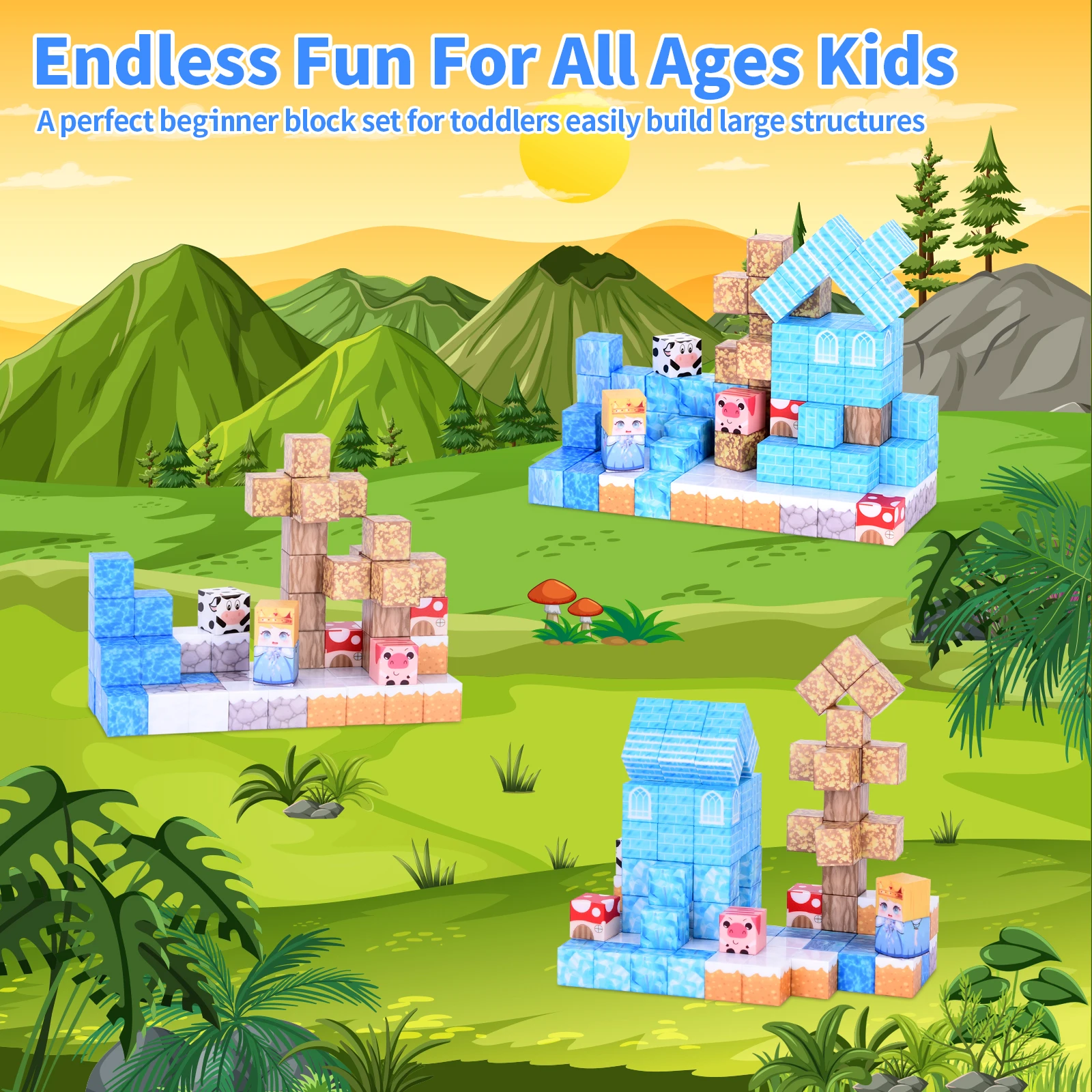 カスタム100個入り2025磁気ビルディングブロック。 鮮やかな色、自由な組み立て、STEMと遊びのスキルを高めます。 完璧なホリデーギフト。