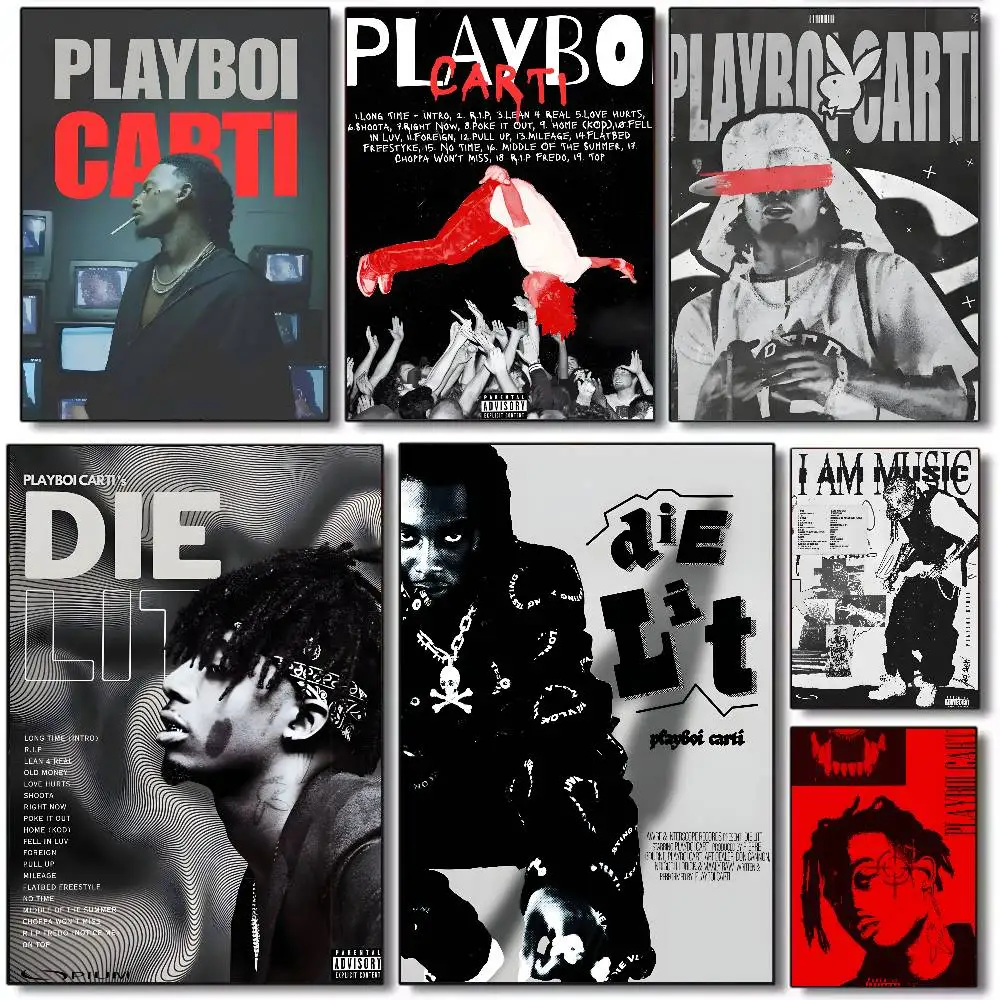 Pop Opium Rap Playboi Carti Poster Kunst Leinwand HD Ästhetischer Druck Papier Wandkunst für Wohnzimmer Bar Mode Heimdekoration