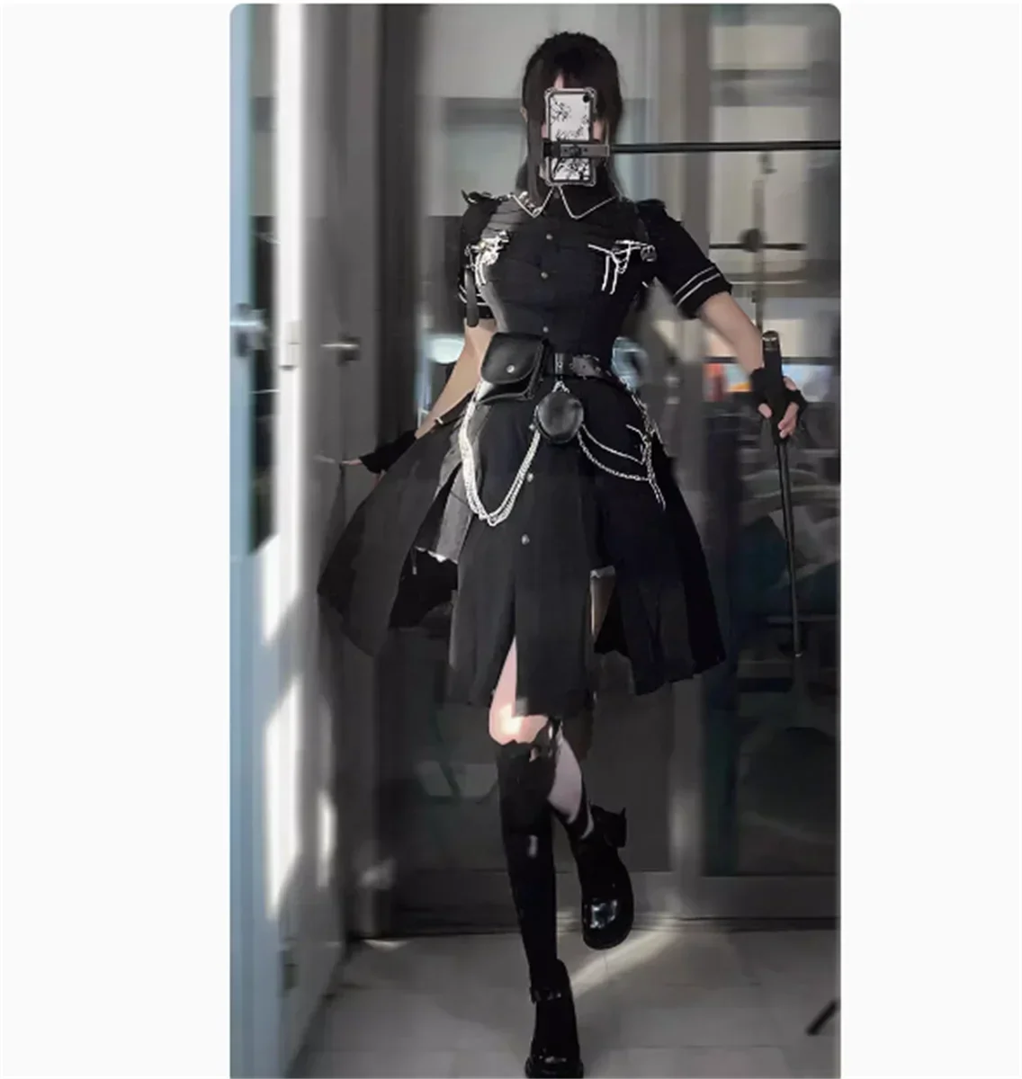 Python 2.0 Jun outfit style lolita skirt army lo black dark gothic style autumn and winter hardcore customization