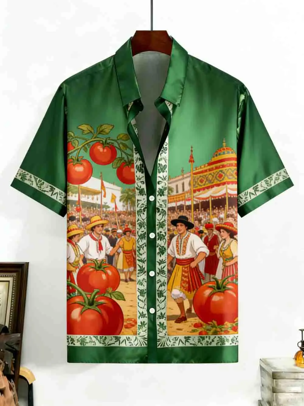 

2026 Men's summer colorful short-sleeved shirts natural folk totem 3D printed shirts men's festival carnival social tops men's