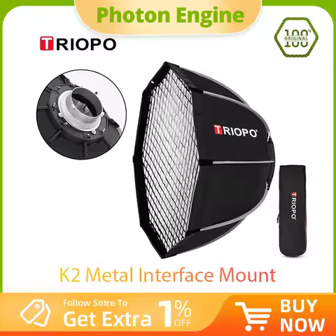 Triopo K2 55cm 65cm 90cm 120cm Quickly Release Bowens Mount Octagon Softbox + Honeycomb Grid Outdoor Soft Box for Flash