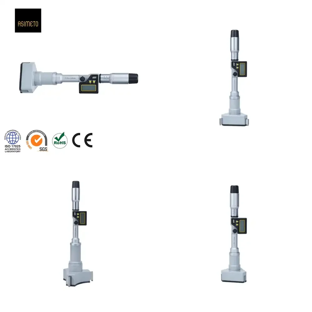 

Электронный внутренний микрометр ASIMETO IP65 водонепроницаемый, цифровой, 2-точечный и 3-точечный, с удлинителем 150 мм