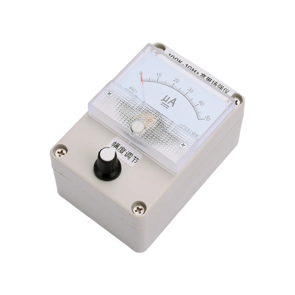 RF Signal Level Meter Dial Type 100KHz 1000MHz Field Strength Indicator Meter with Antenna Suitable for Radio Antenna Radiation