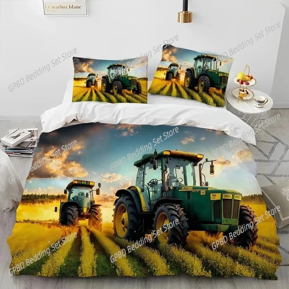 

3D Car Tractor Truck Series Comfortable Duvet Quilt Cover Pillowcase Bedding Set Children Bedroom Decoration Home Textile