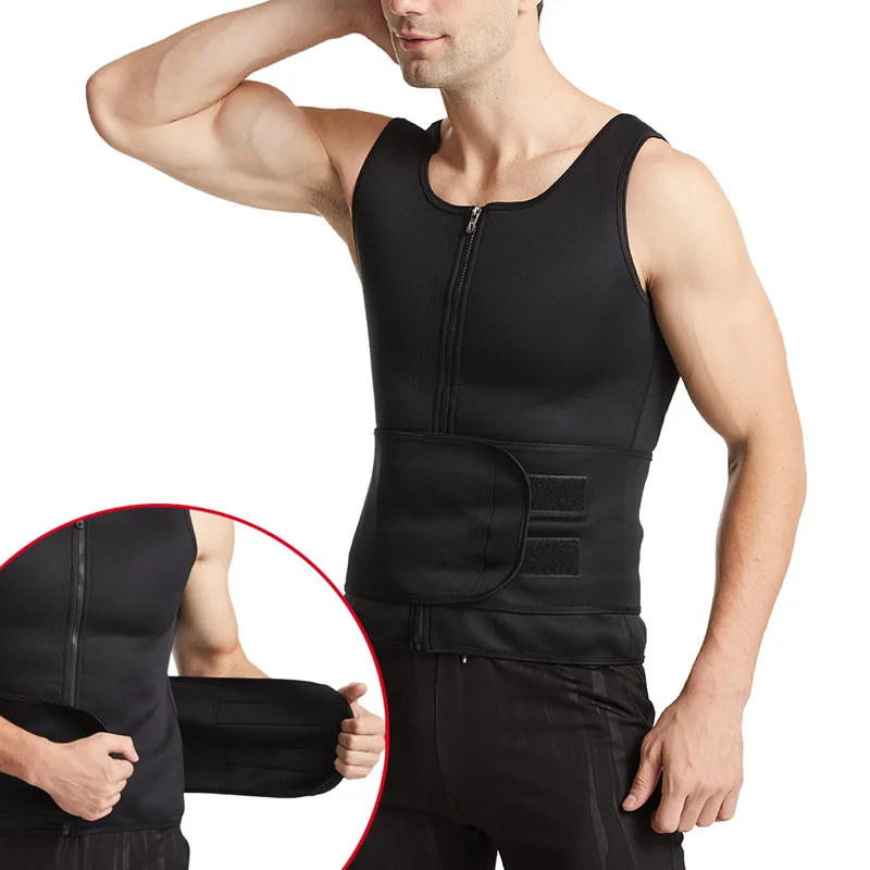 

Mens Sauna Vest Fitness Body Shaper Abdomen Reducing Shapewear Sweat Corset Top Shirt Waist Trainer Slimming Belt Fat Burning