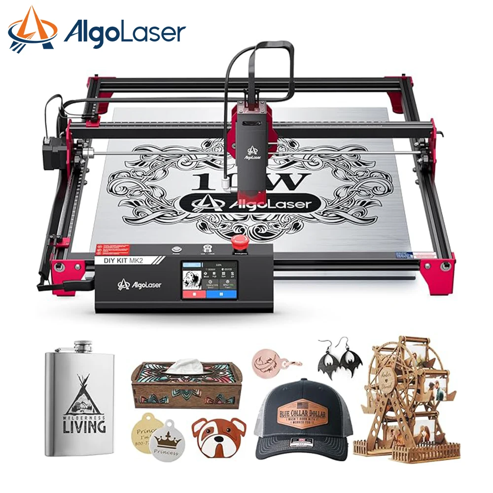 AlgoLaser Laser Engraving Machine DIY KIT MK2 10W High Precision Laser Spot Cutting Machine 3.5Inch Touch Screen Laser Engraver