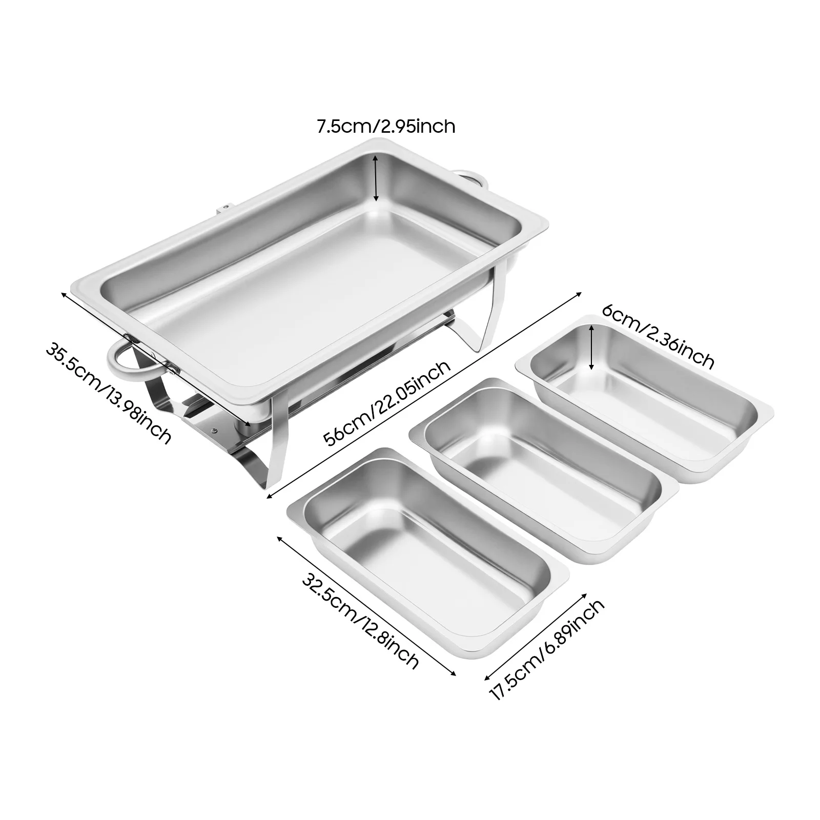 Edelstahl-Chafing-Dish, Chafing-Dish-Buffetwärmer, Buffet-Server und -Wärmer für gewerbliche Catering-Unternehmen, Buffets, Hotels – Detail 5
