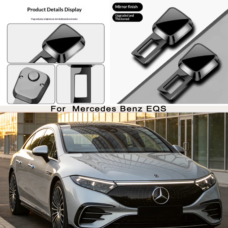 

for Mercedes Benz EQS Car Seat Belt Clip Extender Safety Seatbelt Lock Buckle Plug Thick Insert Socket Extender Safety Buckle