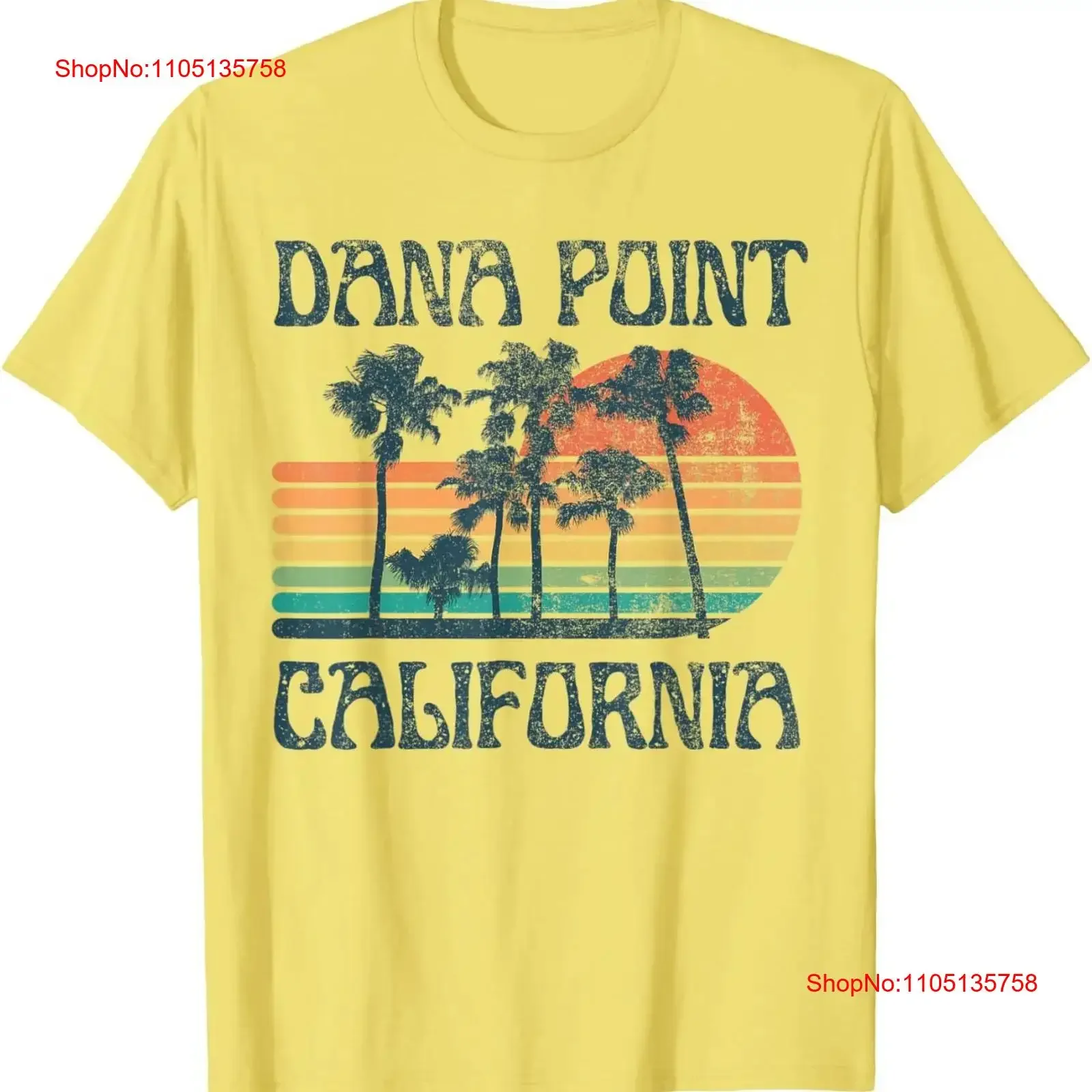 Dana Point California Beach Summer Vacation Vintage T Shirt  vintage Washed designer clothes Casual Slightly homme fashion