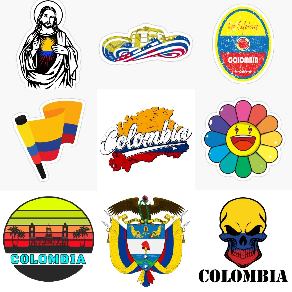 

CO Colombia Flag Map National Emblem Creative Sticker for Decorate Car Bicycle Window Wall Fridge Helmet Decal Accessorie