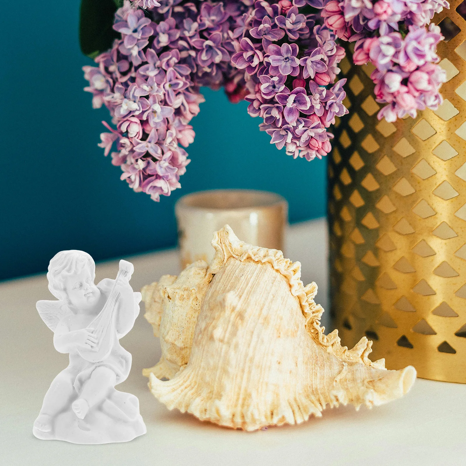 

4Pcs Small Resin Angel Sculptures Garden Decoration Miniature Angel Statues Outdoor Ornament Garden Resin Statue