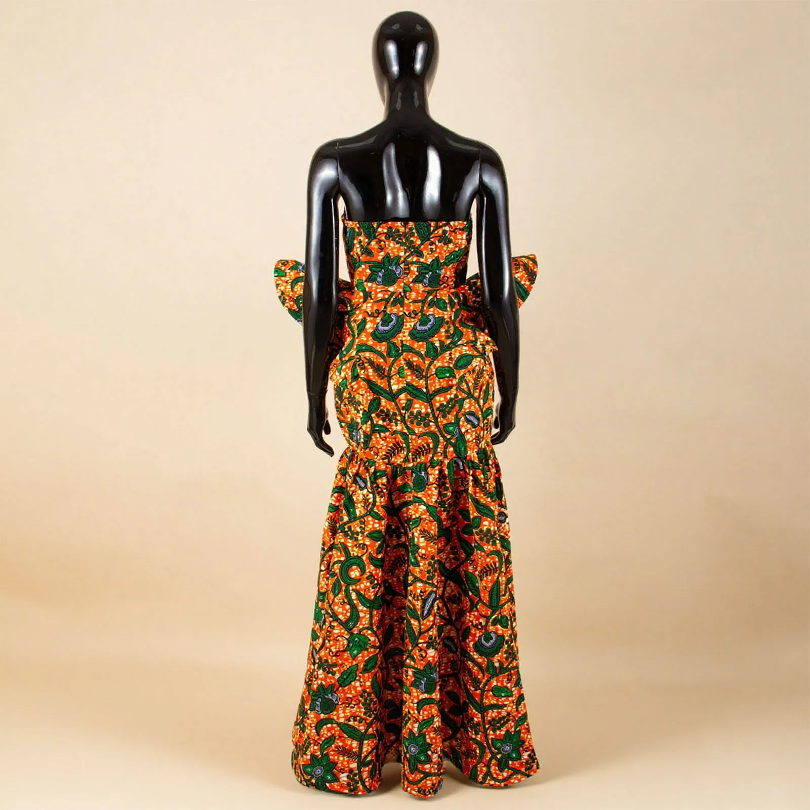 African Dress for Women Ankara Sleeveless Strapless Elegant Print Slit Dresses High Waist Dashiki Party Wedding Attire