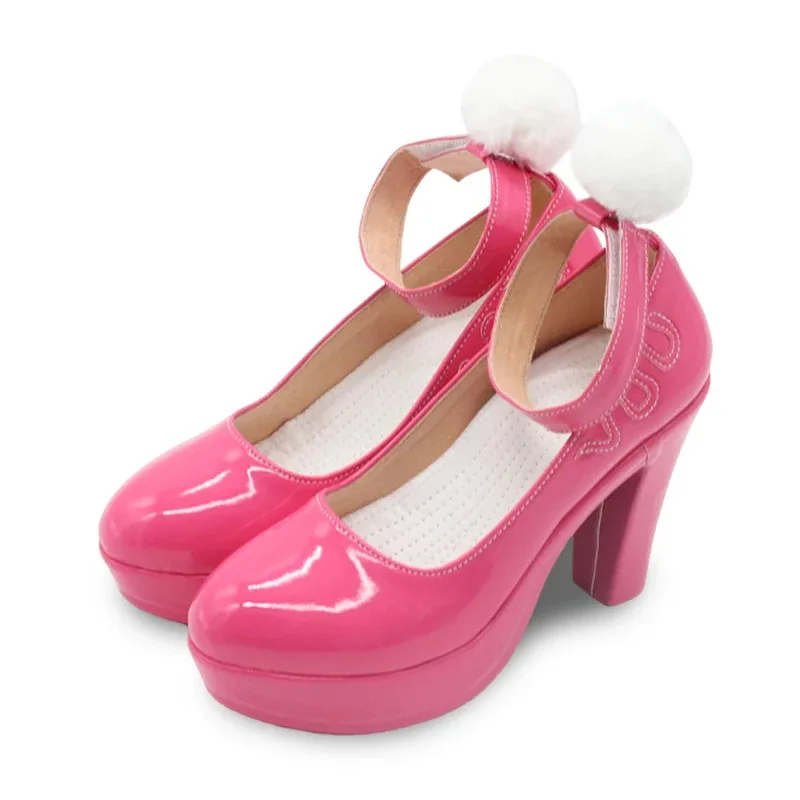 2025 aaa 니케 승리의 여신 바이퍼 핑크 버니걸 게임 코스프레 신발 부츠 하이힐 할로윈 카니발 파티 소품