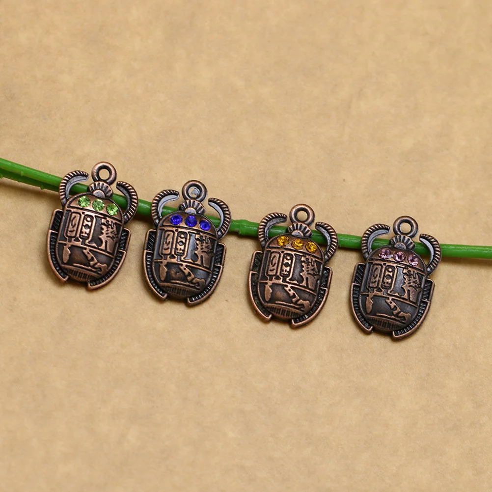 

20pcs Crystal Embedded Alloy Pendant Ancient Egypt Design For Diy Jewelry Making Necklace Bracelet Keychain Craft Accessory