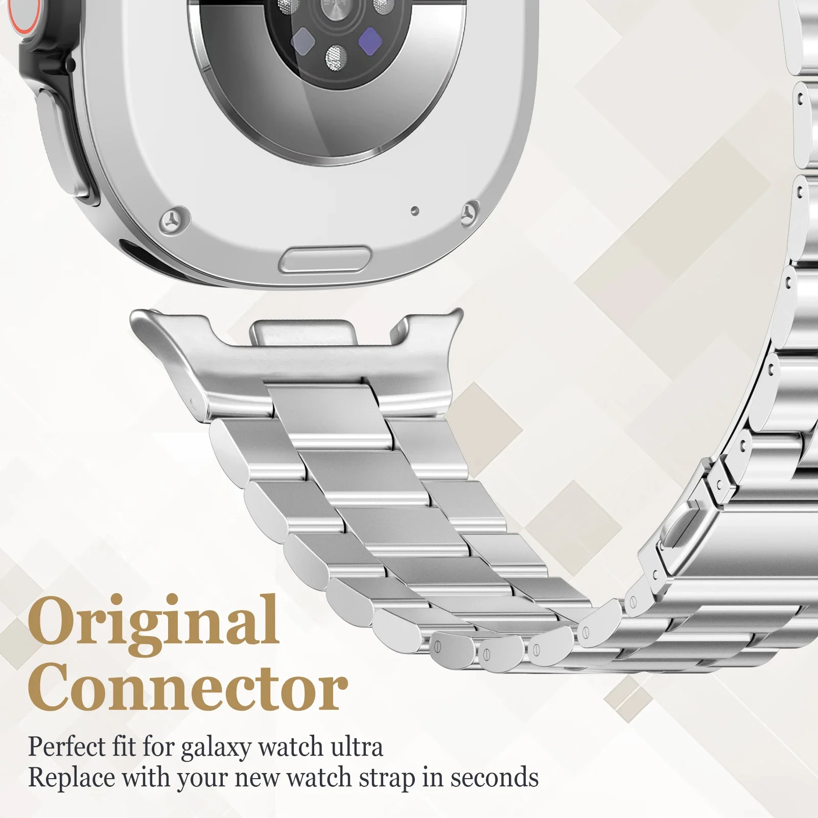 Pulseira de aço inoxidável para samsung galaxy watch 8 clássico 46mm pulseira de metal correa para samsung watch 8 40mm 44mm