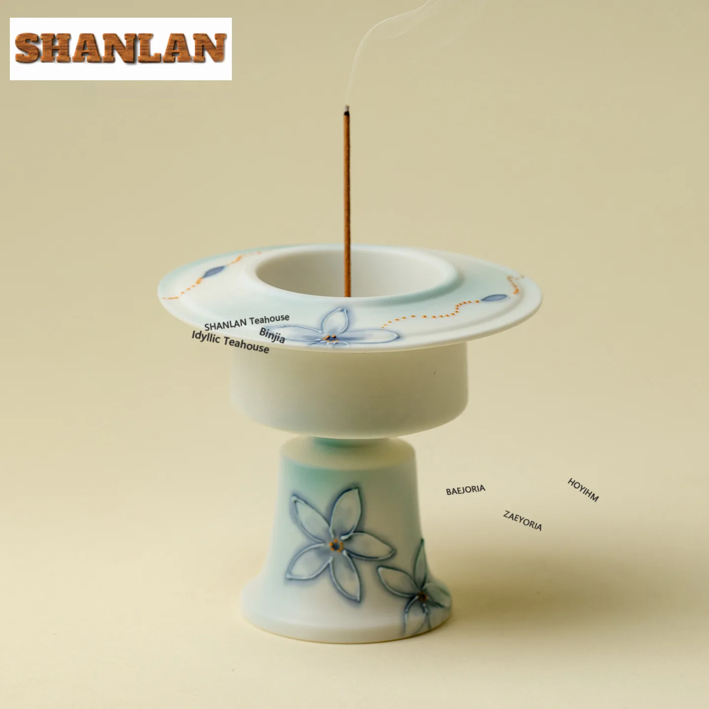 Hand Drawn Butterflies Incense Holder Incense Waterfall Incense Burners Aromatherapy Smell Distributor Censer Cafes Decoration