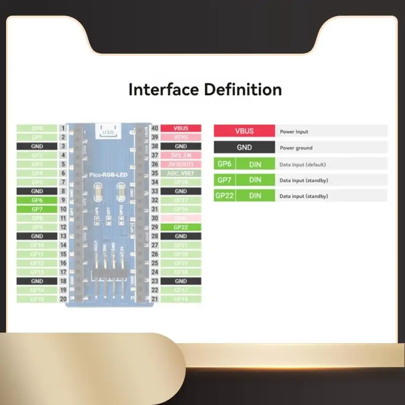 

RGB LED Matrix Panel For Raspberry Pi Pico Full-Color 16X10 Grid RGB LED Module For Raspberry Pi Pico Series Motherboard-N36R