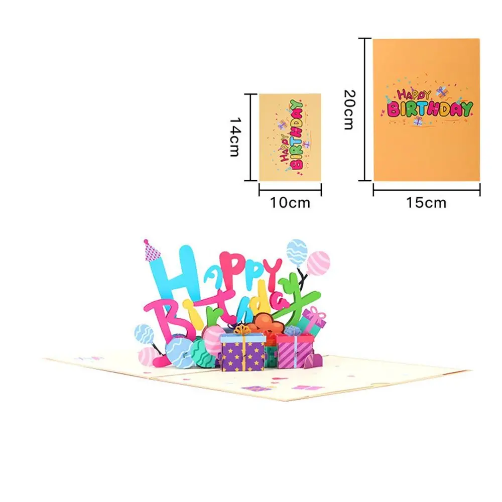 การ์ดอวยพรวันเกิดแฮปปี้แบบพับได้การ์ดอวยพร3D อวยพรป็อปอัพข้อความการ์ดกระดาษทำด้วยมืองานแต่งงานเทศกาลคริสต์มาส