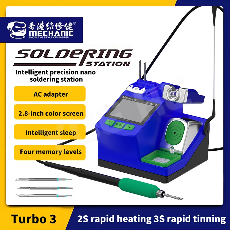 Mechanic Turbo 3 Intelligent Precision Nano Soldering Station Fast Heating Up for Mobile Phone BGA Electronics Repair Tools