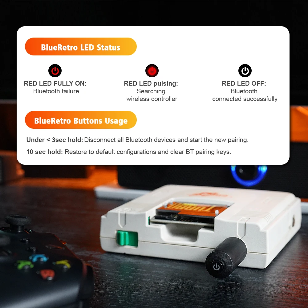 Konwerter Bezprzewodowego Kontrolera Joystick Blueretro do PC Adapter Silnika do Konsoli Retro CoreGrafx/CoreGrafx II — zdjęcie produktu 6