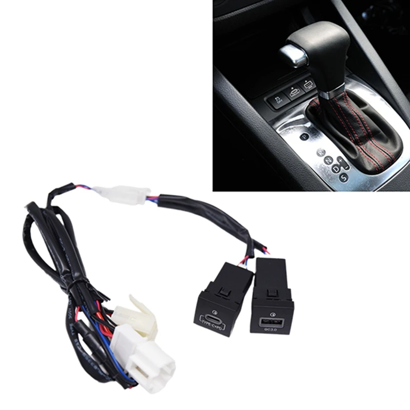 

Car QC3.0+PD Fast Charger Socket 12V/24V USB Charging Outlet Power Adapter For VW Sagitar 2006-2014-A92D